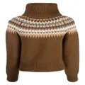 Nili Lotan stripe-pattern roll-neck jumper - Brown