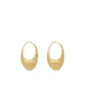 Saint Laurent engrave-logo asymmetric hoop earrings - Gold