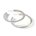 David Yurman 18kt yellow gold and sterling silver Crossover hoop earrings