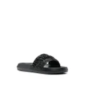 Versace logo-strap flat slides - Black