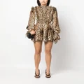 Roberto Cavalli ruffled-detail leopard-print dress - Neutrals