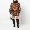 Roberto Cavalli tiger jacquard knitted dress - Orange