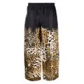 Roberto Cavalli leopard-print straight-leg trousers - Black