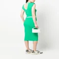 Karl Lagerfeld logo-waist knitted dress - Green