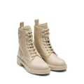 Prada brushed leather lace-up boots - Neutrals