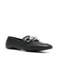 Casadei chunky chain-link leather loafers - Black
