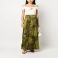 Alberta Ferretti graphic-print skirt - Green