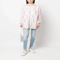 Armani Exchange floral-print plissé-effect jacket - White