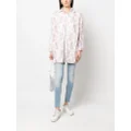 Armani Exchange floral-print plissé-effect jacket - White