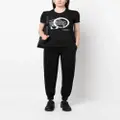 Emporio Armani slogan-print cotton T-shirt - Black