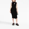 Versace Slashed roll-neck midi dress - Black