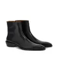 Ferragamo squared-toe leather ankle boots - Black