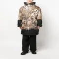 Roberto Cavalli animal-print padded hooded coat - Neutrals