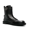 Roberto Cavalli logo-plaque leather boots - Black