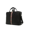 Paul Smith rainbow-stripe leather briefcase - Black
