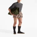 Prada geometric-print Bermuda shorts - Brown
