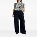 Proenza Schouler striped pleated chiffon blouse - Neutrals