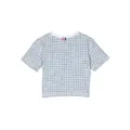 Thom Browne Kids plaid-pattern tweed T-shirt - Blue