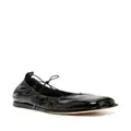 Simone Rocha heart-toe patent leather ballerina shoes - Black