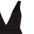 Karl Lagerfeld metallic V-neck swimsuit - Black