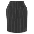 Saint Laurent striped wool pencil skirt - Grey