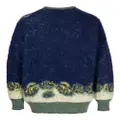 Toga V-neck patterned intarsia-knit sweater - Blue