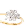 Dodo 18kt yellow gold Clover diamond ring