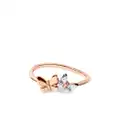 Dodo 9kt rose gold Butterfly diamond ring - Pink