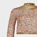 Giambattista Valli sequin-embellished high-neck top - Gold