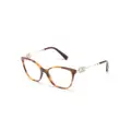 Valentino Eyewear VLogo-plaque tortoiseshell-effect glasses - Brown