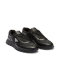 Prada logo-jacquard leather sneakers - Black