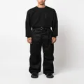 sacai straight-leg cargo-pocket trousers - Black