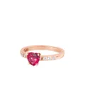 Dodo 9kt rose gold Heart diamond ring - Pink