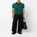 Versace Barocco Silhouette knitted polo shirt - Green