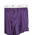 Fleur Du Mal Unisex logo-band silk boxer shorts - Purple