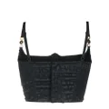 Versace Versace Allover-print corset-style bra - Black