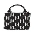 Karl Lagerfeld small K/Monogram knitted tote bag - Black