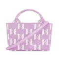 Karl Lagerfeld small K/Monogram knitted tote bag - Pink