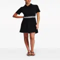 Karl Lagerfeld logo-waistband polo minidress - Black