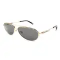 Chopard Eyewear logo-plaque pilot-frame sunglasses - Gold