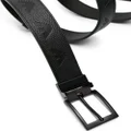 Emporio Armani logo-debossed leather wallet and belt - Black