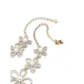 Rosantica floral-appliqué crystal-embellished necklace - White