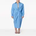 Carolina Herrera stripe-print twisted shirtdress - Blue