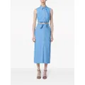 Carolina Herrera stripe-pattern tie-fastening skirt - Blue