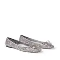 Jimmy Choo Elme glitter ballerina shoes - Silver