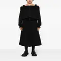 Yohji Yamamoto high-waist cotton midi skirt - Black