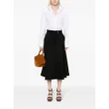 Carolina Herrera pleated cotton midi skirt - Black