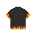 HUGO KIDS flame-print short-sleeve shirt - Black