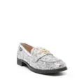 Love Moschino logo-plaque leather loafers - Silver