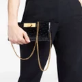 Giuseppe Zanotti Annhita ostrich-print leather clutch bag - Black